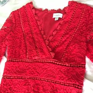 RED LACE SEXY BODYCON FORMAL DRESS